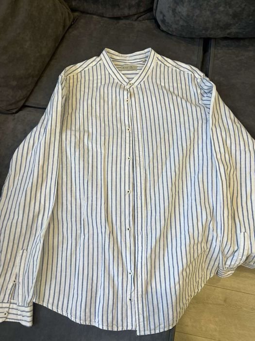 Uomo Camicia Bianca Lino 40
