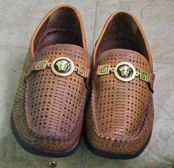 Herren Versace Slipper Braun Leder 41