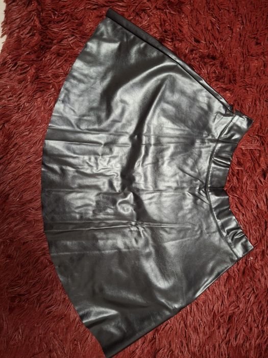 Women Skirt Black Eco-leather One size