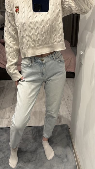 Women Jeans Mom Light Blue 36