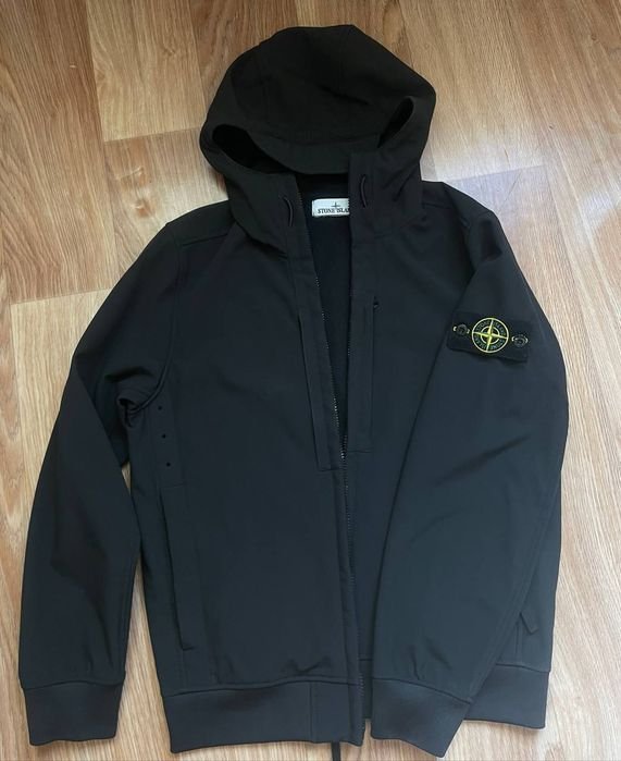 Мужской Stone Island Soft Shell-R Чёрный Софтшел