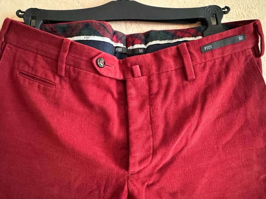 Men Pantalone Torino Trousers Red 32
