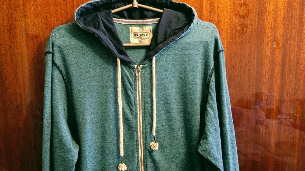 Men F&F Hoodie Green Cotton 40