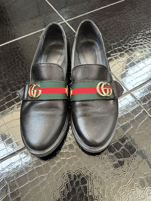 Женские Gucci Лоферы Чёрные Кожа 39