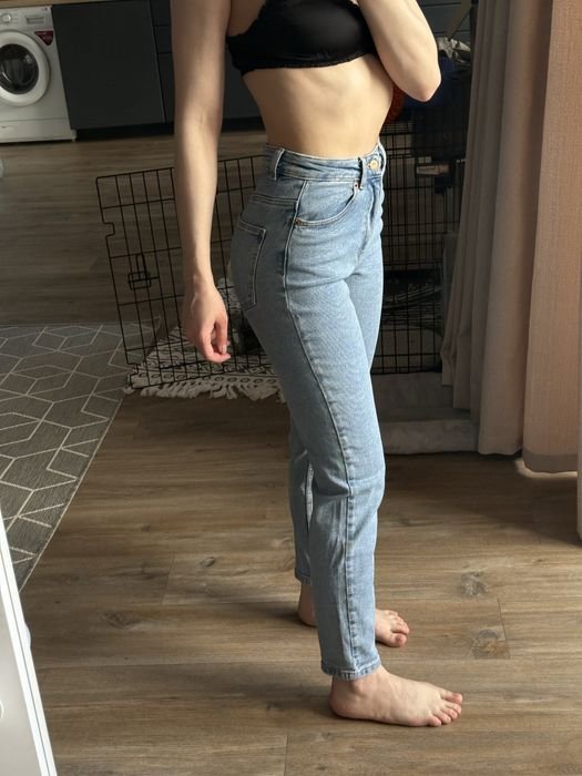 Femme Jean Mom Bleu 34