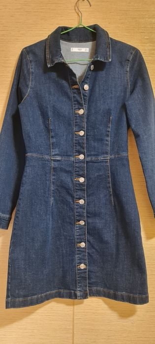 Femme MANGO Robe Bleu Marine Denim 36