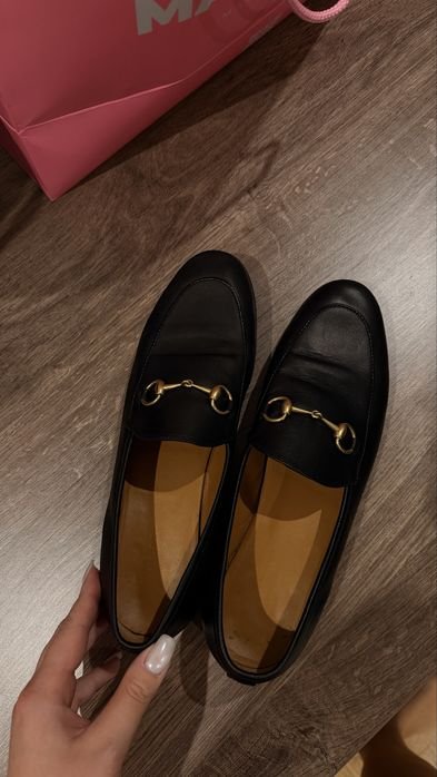 Женские Gucci Лоферы Чёрные Кожа 39