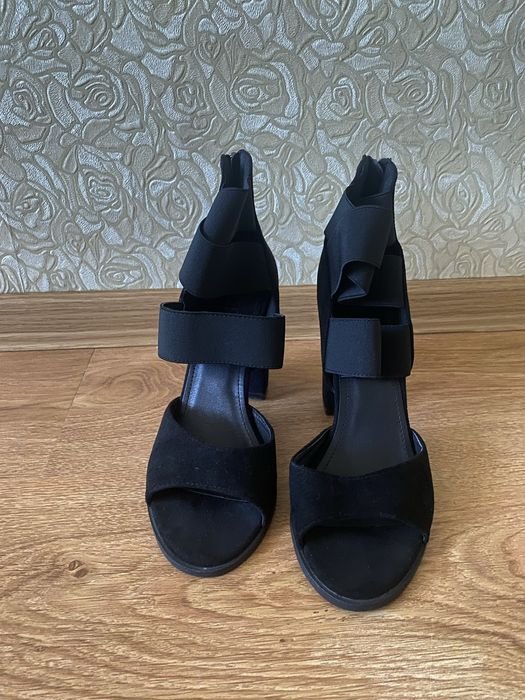 Women Heels Black Suede 38