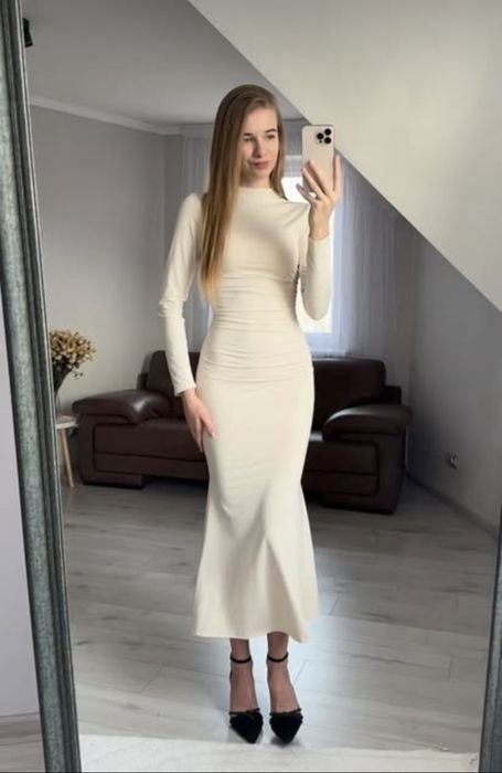 Women Dress Cream 34