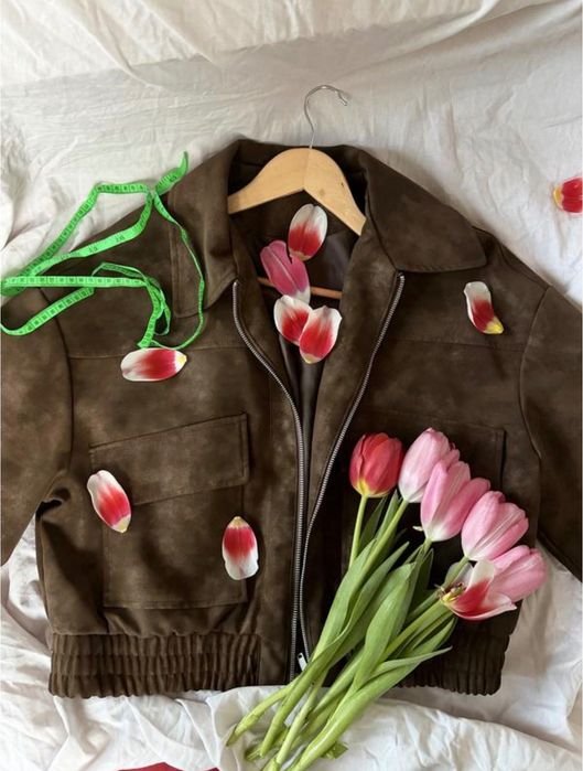 Men Vintage Brown Leather Biker Jacket 40