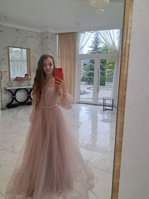 Damen Kleid Rosa Chiffon 34