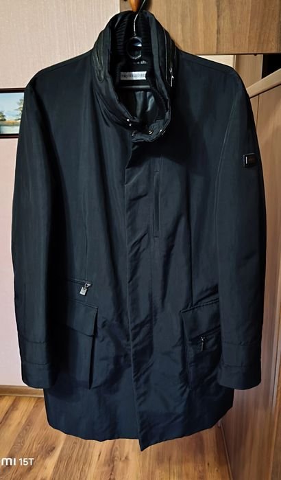 Uomo Trussardi Cappotto Trench Nero 40