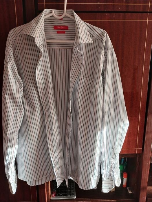 Uomo Ben Green Camicia Rossa Cotone 44