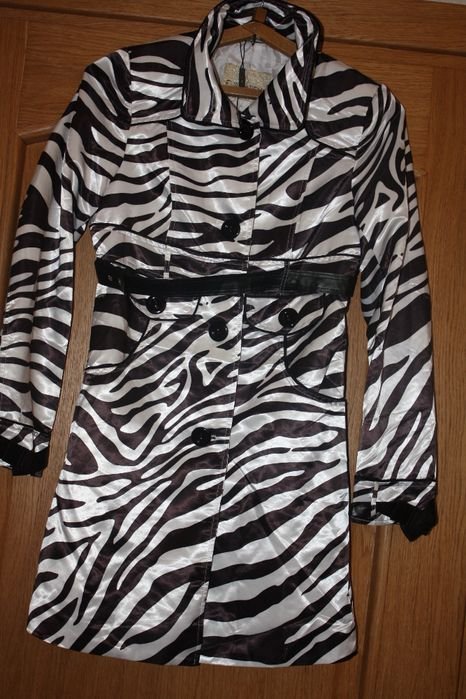Женский Многоцветный Тренч Принт Зебра Полистер 38