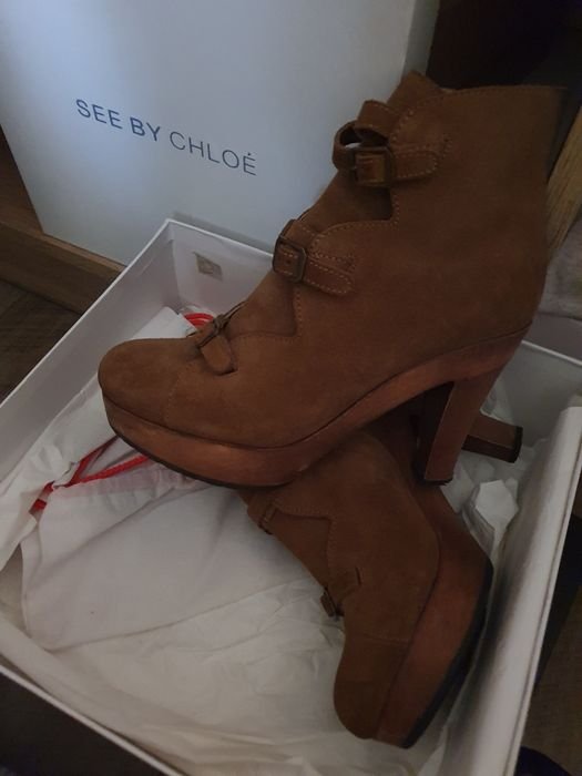 Женские See by Chloe Ботильоны Чёрные Кожа 37