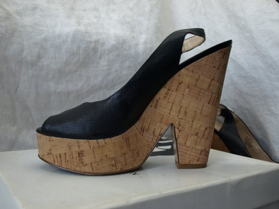 Damen Nine West Absatzschuhe Schwarz Leder 38