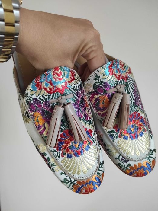 Damen Melvin & Hamilton Mules Floral Seide 39