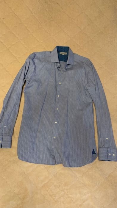 Uomo Ted Baker Camicia Blu Cotone 38