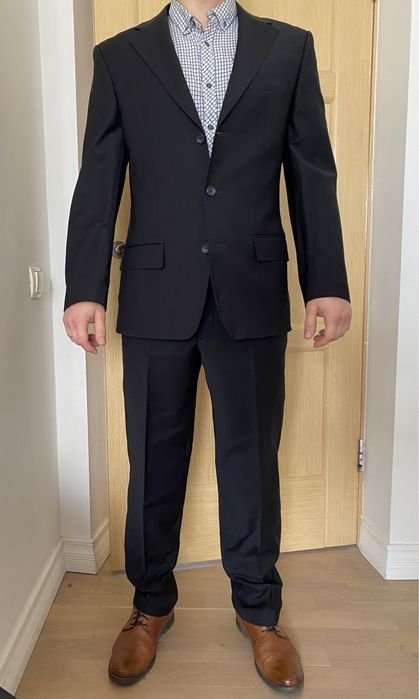 Men Jil Sander Suit Dark Blue Wool 50