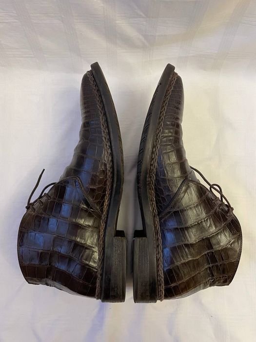 Мужские Artioli Ботинки Коричневые Крокодил 42