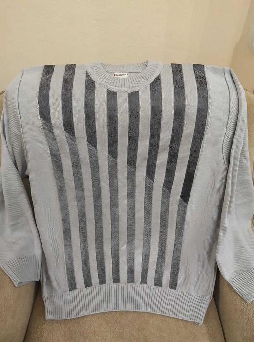 Herren Pullover Grau Woll-Mischung XL