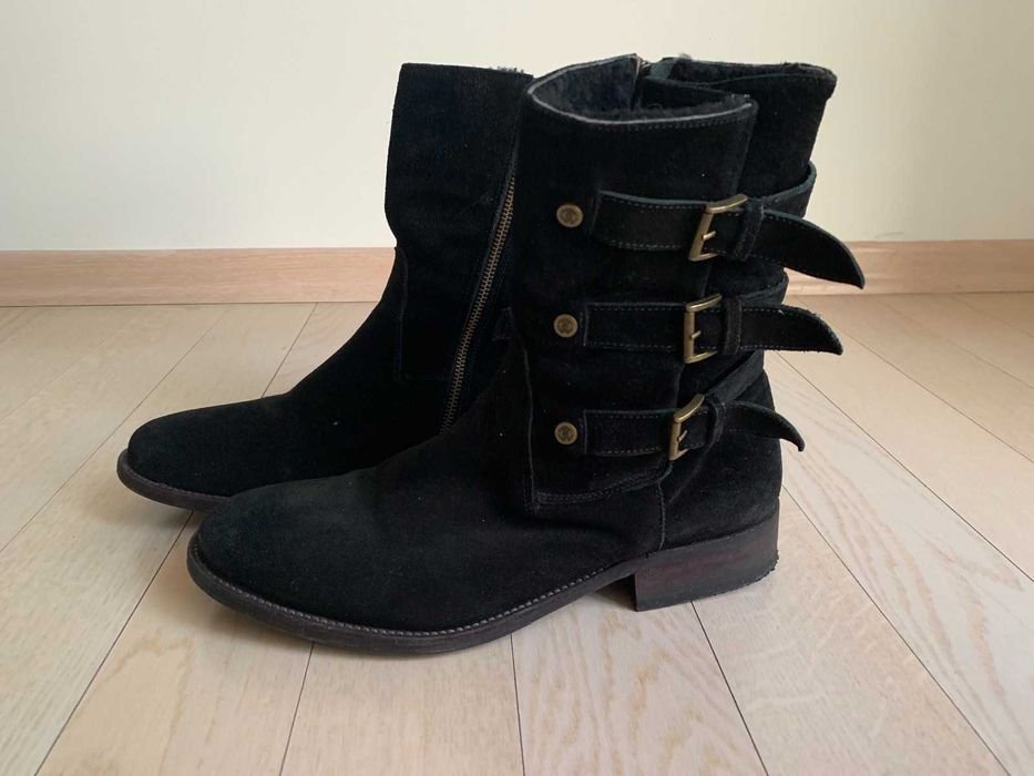 Men Roberto Cavalli Boots Black Nubuck 42