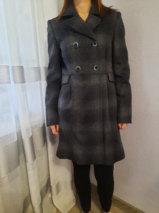 Женское Closed Пальто Серое Вовна 36