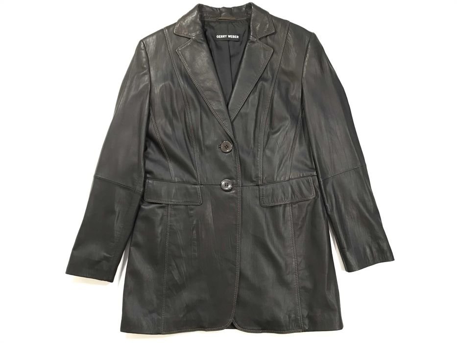 Women GERRY WEBER Blazer Dark Brown Leather 40
