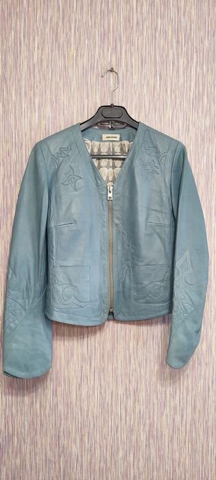 Женский Zadig & Voltaire Жакет Бирюзовый Кожа 36
