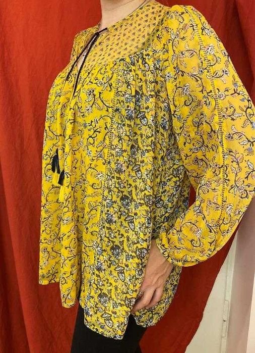 Damen French Connection Bluse Gelb-Blau Polyester