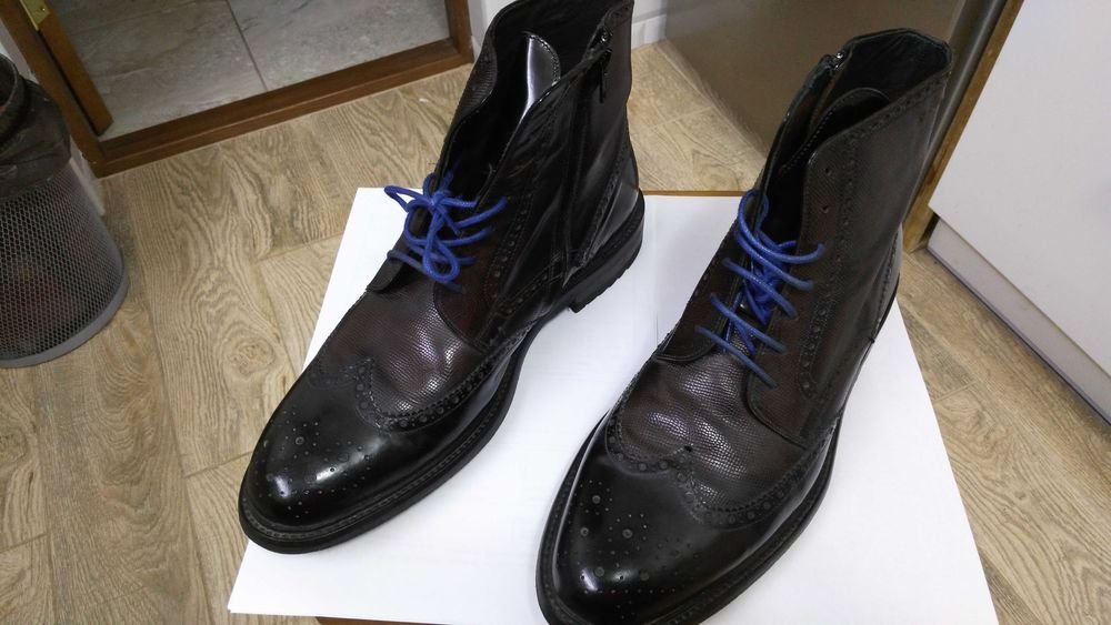 Herren JOOP Stiefel Schwarz Leder 43