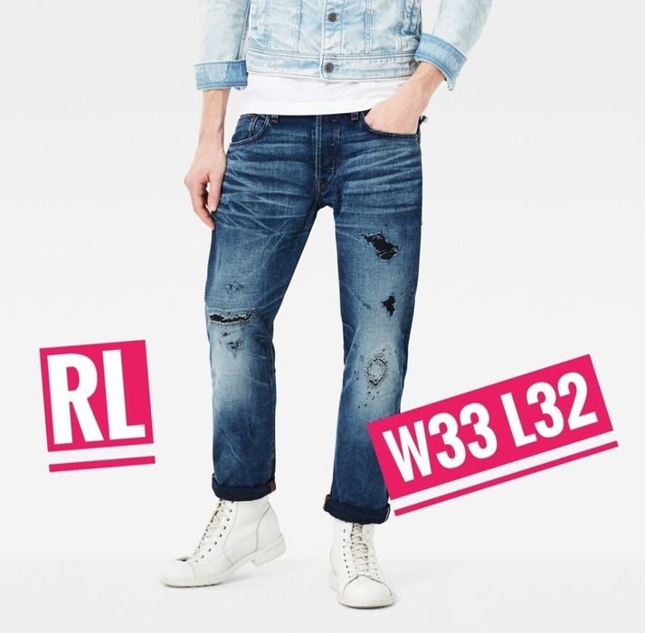 Uomo G-STAR RAW Jeans Blu Navy Denim W33 L32