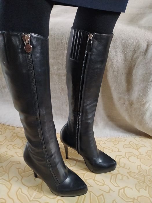 Men Nando Muzi Boots Black Leather 38.5