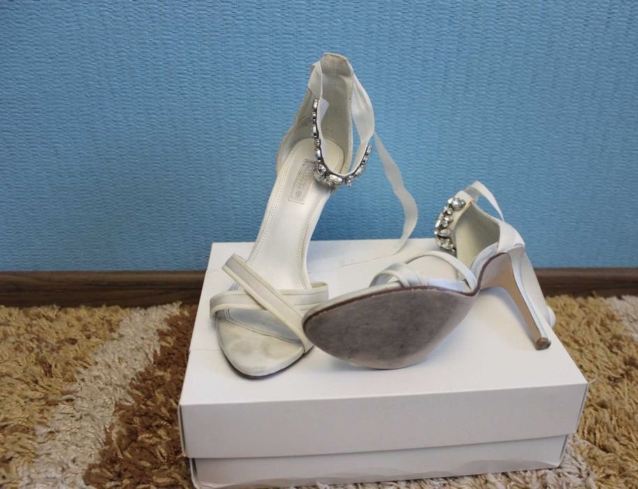 Femmes Sandales Blanches Textile 39