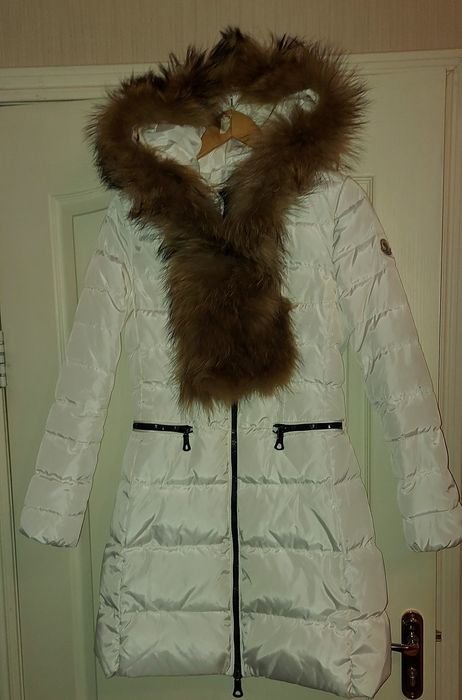 Femme Moncler Manteau Blanc Tissu 38