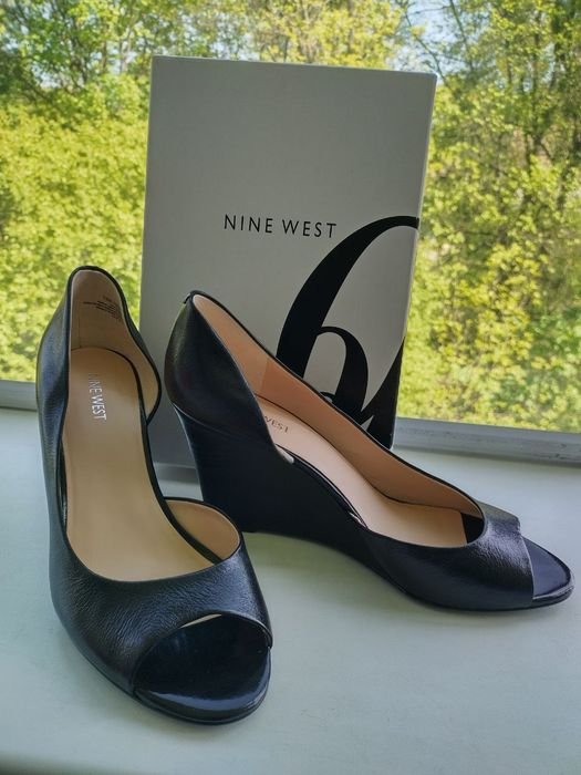 Women Heels Black Leather 41