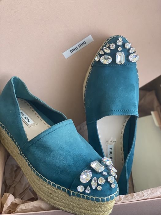 Женские Miu Miu Туфли Зелёный Нубук 37