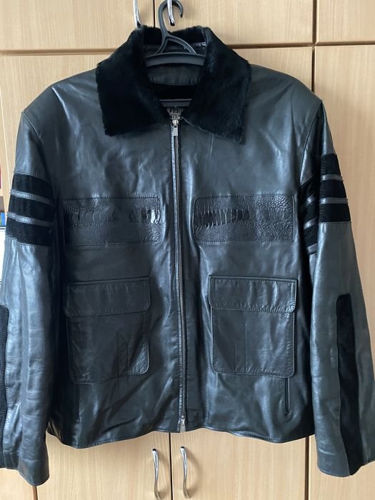 Uomo Gianfranco Ferre Giacca Nera Pelle Altro