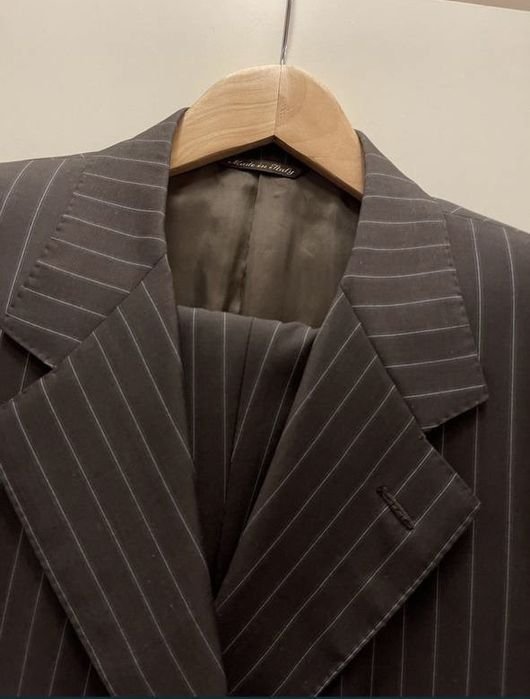 Мужской Canali Костюм Чёрный Шерсть 46