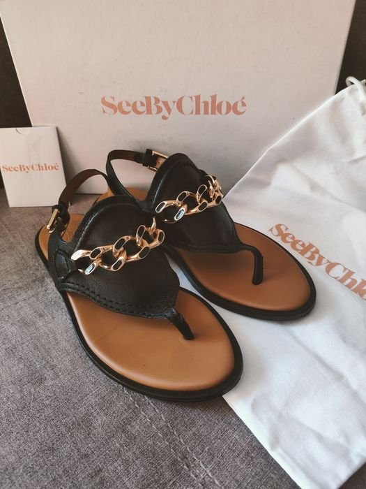 Женские SeeByChloé Босоножки Чёрные Кожа 37