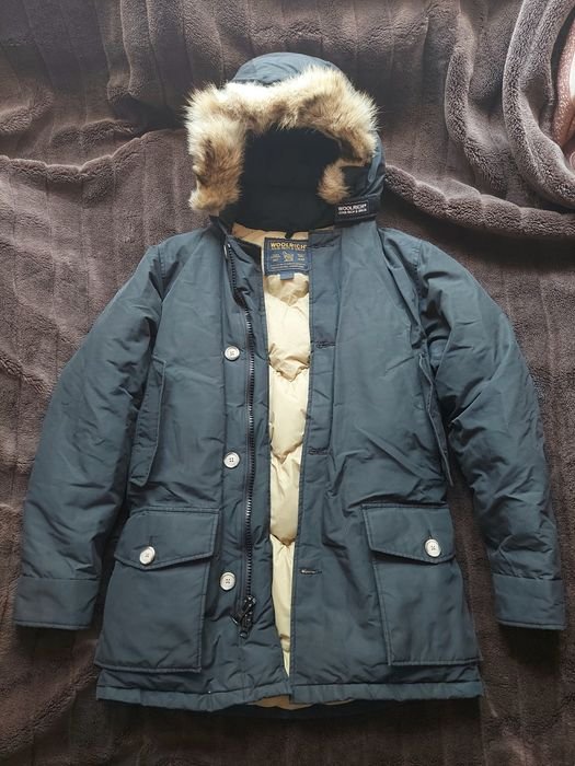 Herren Woolrich Parka Dunkelblau Daunen 36