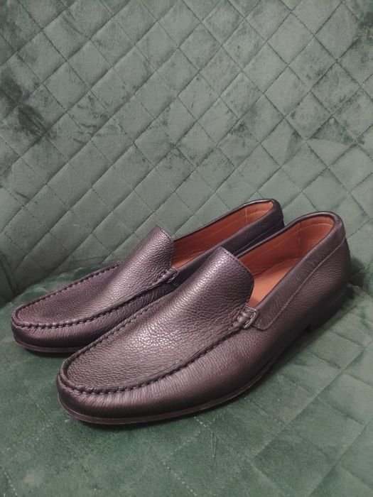 Men Navyboot Loafers Black Leather 41