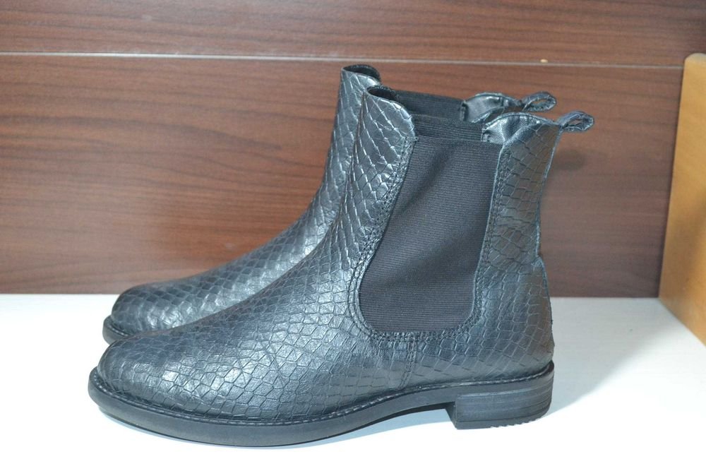 Femme Ecco Bottes Noires Cuir 36