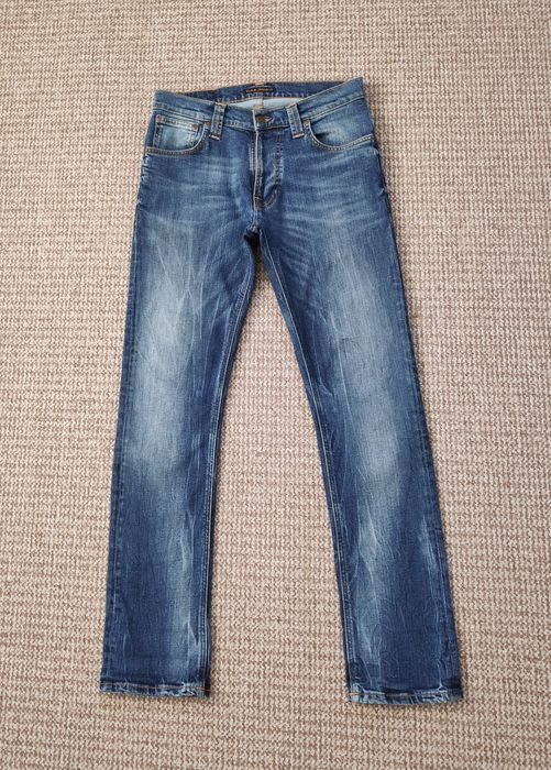 Мужской Nudie Jeans Джинсы Синие Деним W30 L32