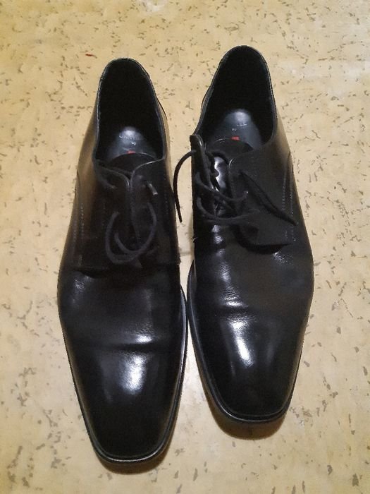 Herren Lloyd Absätze Schwarz Leder 43.5