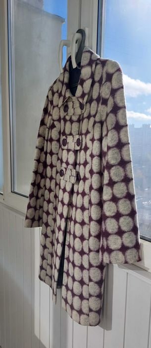 Donna Laura Ashley Cappotto Viola Lana 36