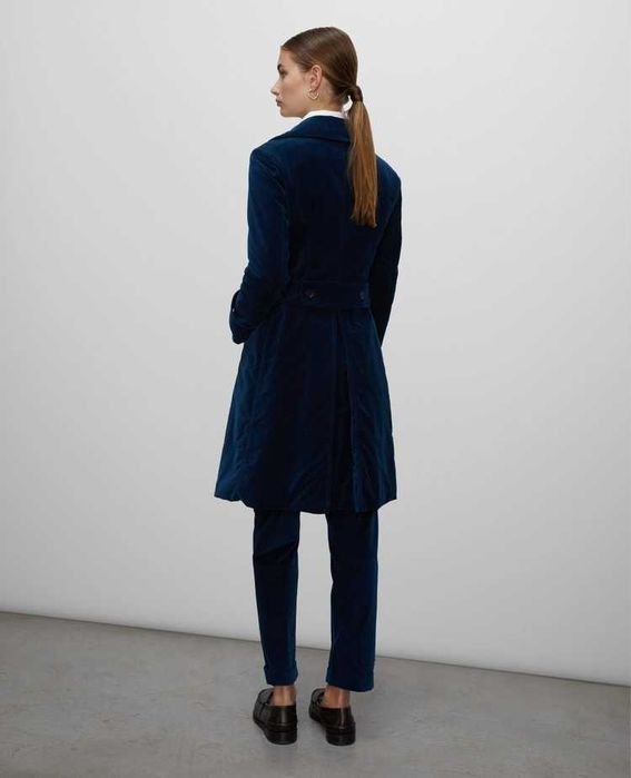 Femme Aspesi Manteau Bleu Marine Velours 44