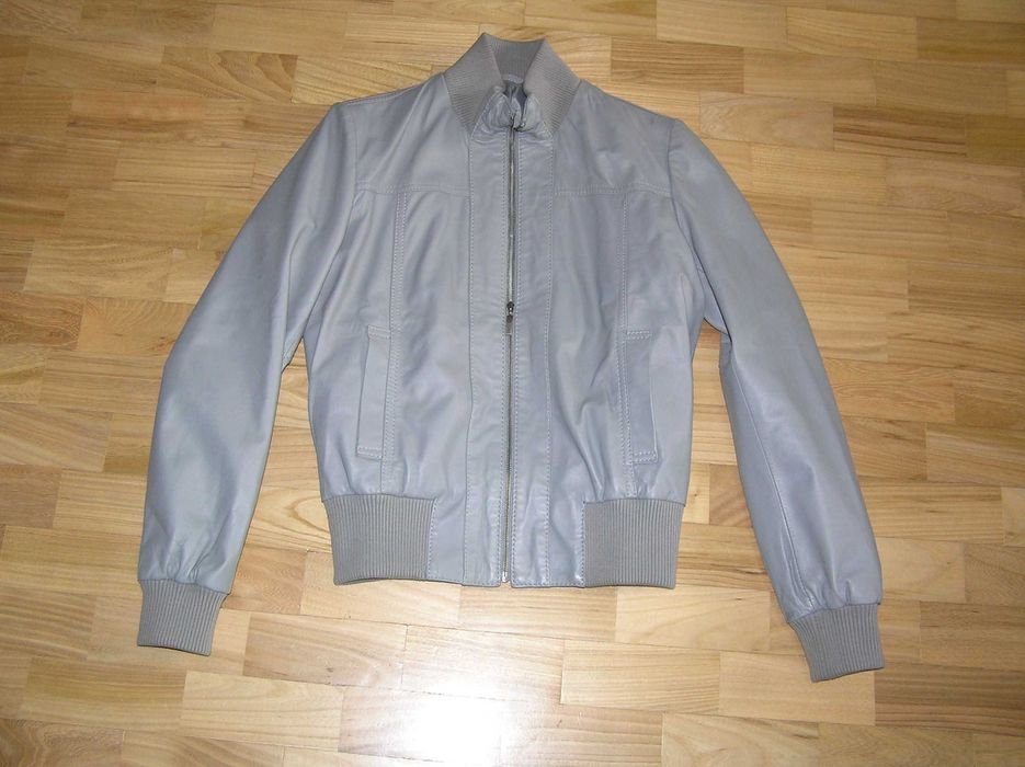 Women Stefanel Bomber Jacket Black Leather 36