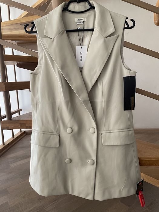 Femme Jason Wu Blazer Crème Cuir Synthétique 38