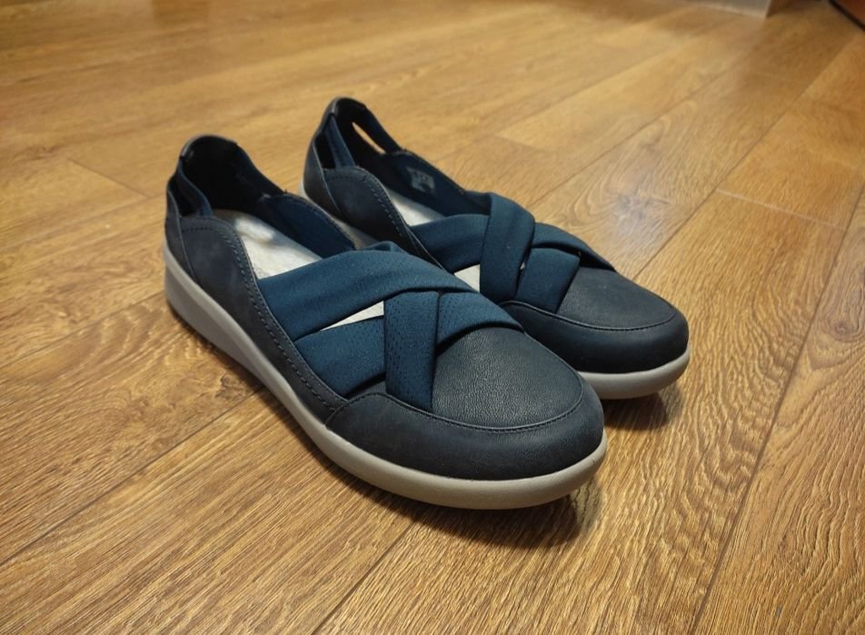 Женские Clarks Лоферы Тёмно-синие Искусственная